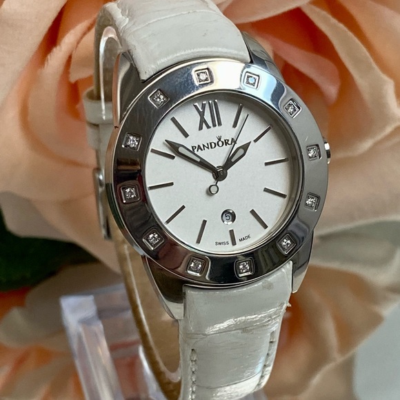 Pandora Imagine Grand Diamond Accented Bezel Stainless Steel Watch Swiss Made - Picture 6 of 16